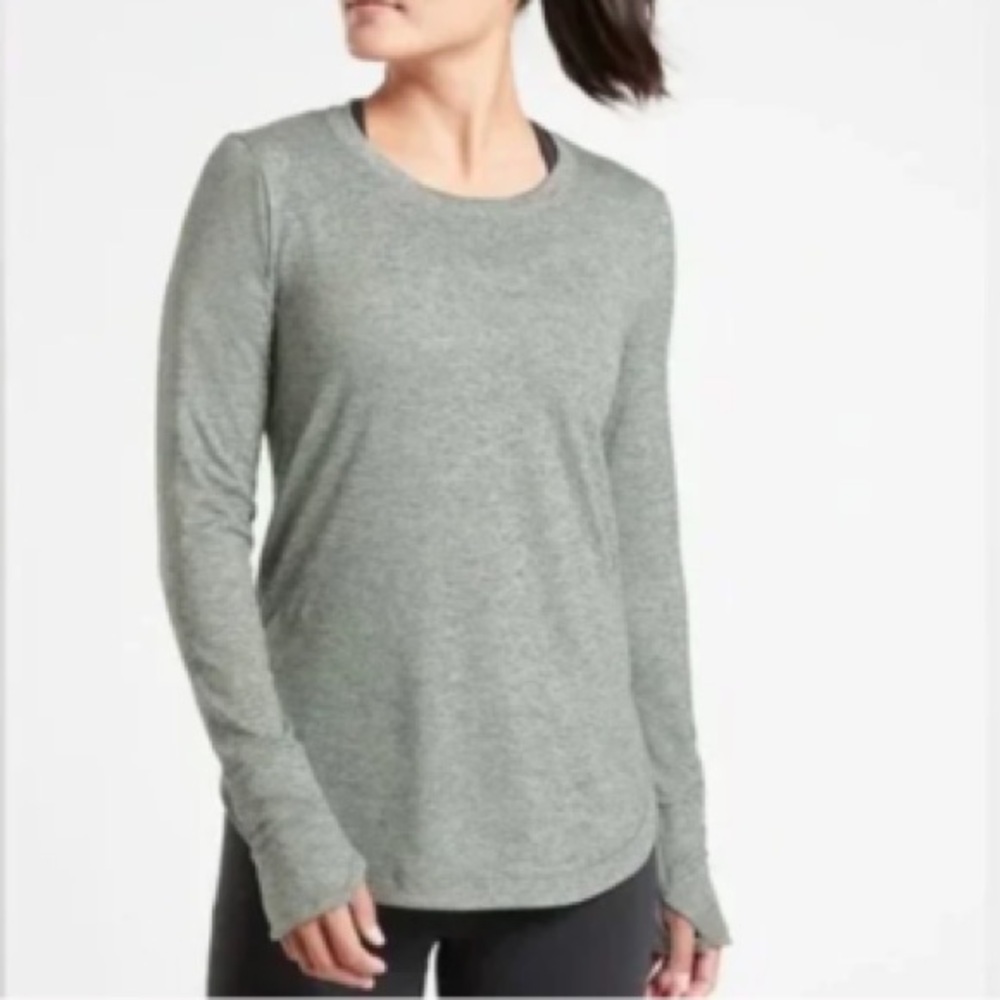 Joan Vass Women's Gray Long Sleeve Top